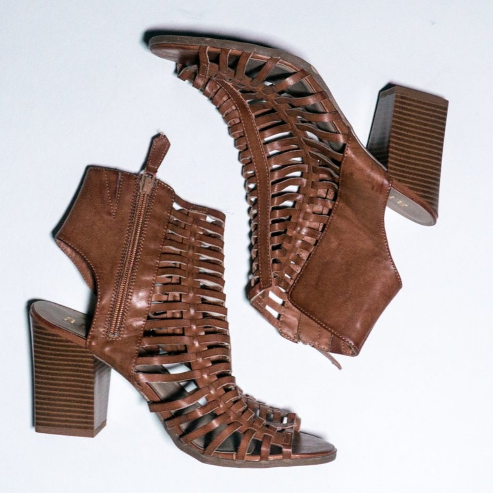 Nwot A.N.A Block Heel + Open Toe - image 1